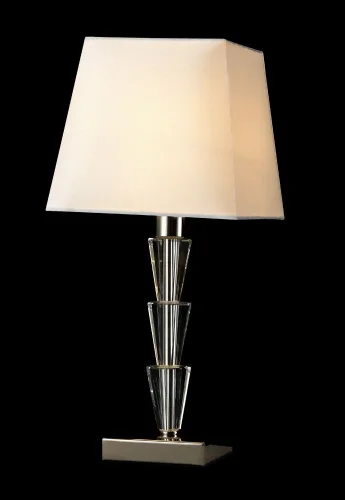 Настольная лампа MARSELA LG1 NICKEL Crystal Lux белая на 1 лампу, основание никель металл стекло в стиле современный фото 4
